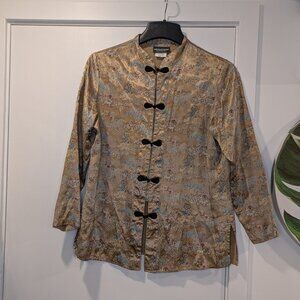 Vintage Asian Blazer Jacket Gold - Women sz M